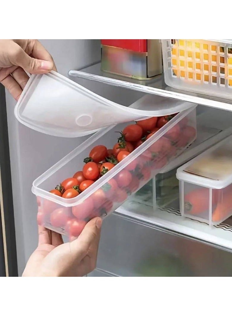 6-Piece Stackable Plastic Containers with Lids - Fridge Safe Vegetable Storage for Onions/Garlic/Eggs - Reusable Kitchen Organizers (Hand Wash Only) - Image 2